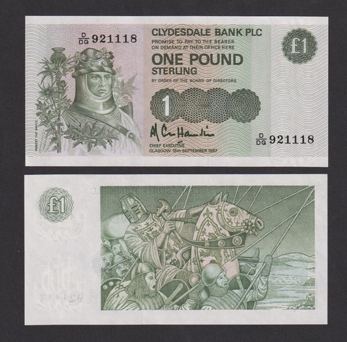 Unc clydesdale bank - bank, £1